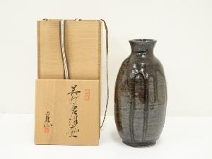 梶田泰山造　唐津壷（共箱）